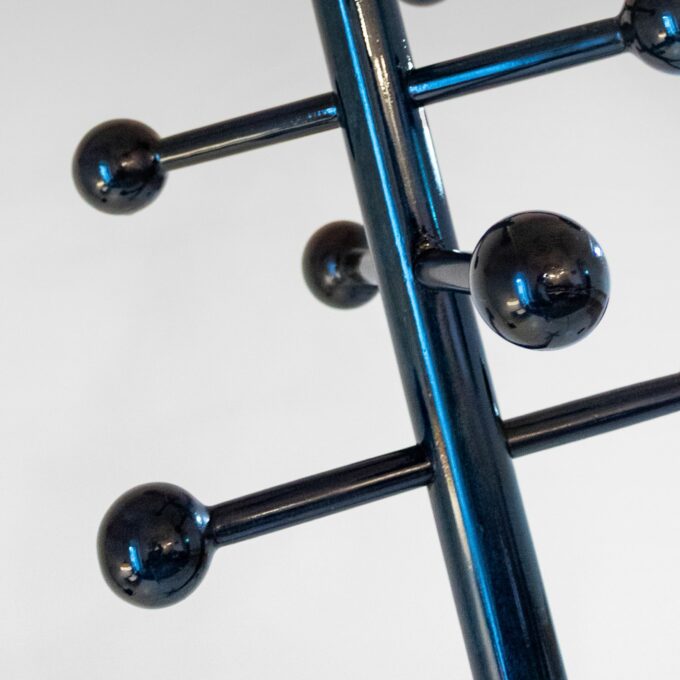 1970s Italian Modern Dark Green Glazed Wood Coat Rack - Image 9